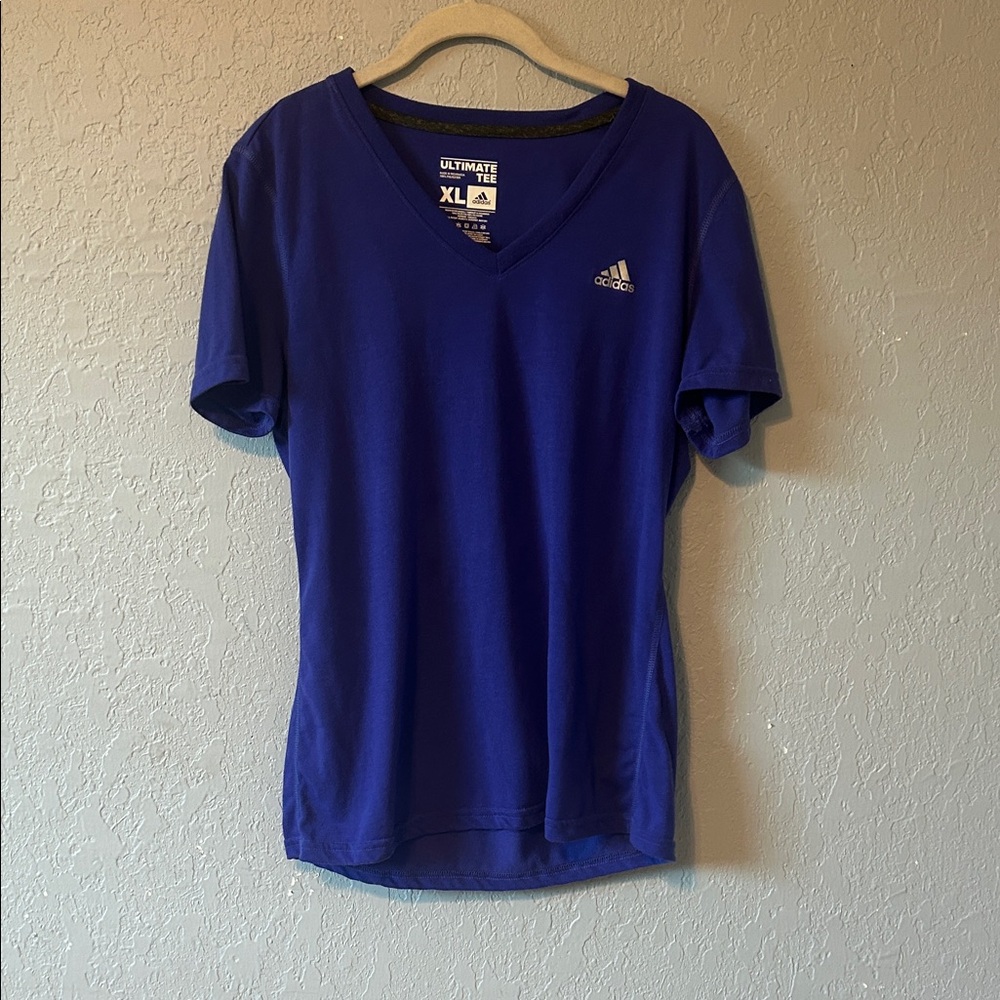 Adidas Bold Blue V-Neck Tee
